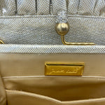 Judith Leiber 90s  Iridescent White Clutch with Kiss Lock LABEL 4 of 4