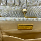 Judith Leiber 90s  Iridescent White Clutch with Kiss Lock LABEL 4 of 4