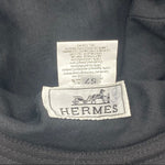 Hermes 2000s Black Linen Bucket Hat with Leather Band LABEL 3 of 3