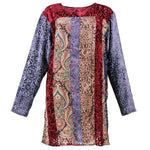 90s KOOS VAN DEN AKKER Cut Velvet Patchwork Tunic Mini