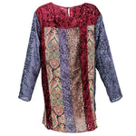 90s KOOS VAN DEN AKKER Cut Velvet Patchwork Tunic Mini, back