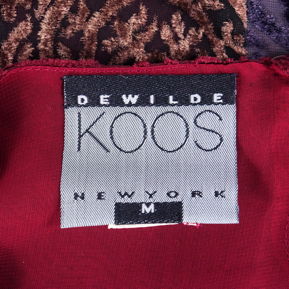 90s KOOS VAN DEN AKKER Cut Velvet Patchwork Tunic Mini, label