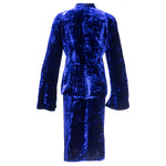 Vintage KRIZIA 90s Midnight Blue Velvet Skirt Suit, back