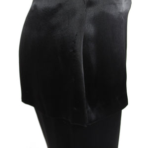 Vintage FOALE & TUFFIN 60s Black Satin Pantsuit, detail 1