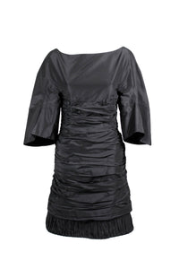 Ralph Rucci Early 2000s Black Silk Taffeta Cocktail Dress  FRONT 1 of 4