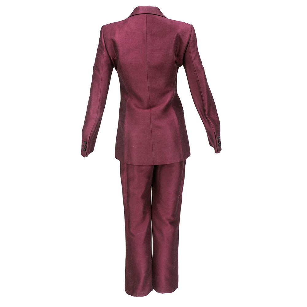 Vintage MOSCHINO 90s Burgundy Tuxedo, back