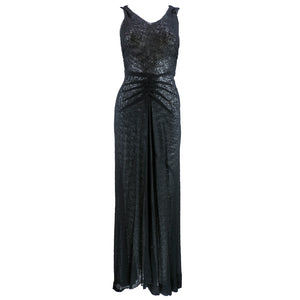 Vintage 30s Bias-Cut Couture-Finish Evening Gown, front