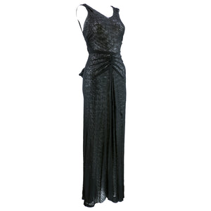 Vintage 30s Bias-Cut Couture-Finish Evening Gown, side