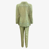 Balmain Haute Couture Mint Green Suit with Embroidery BACK 2 of 6