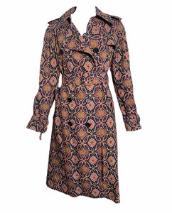 Dorso 70s Paisley Trench Coat FRONT 1 of 5