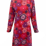 Jax 60s Red, Pink and Purple Floral Shift dress FRONT 1 of 4