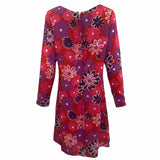 Jax 60s Red, Pink and Purple Floral Shift dress BACK 3 of 4