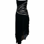 Balestra tra 80s Black Chiffon Beaded Evening Dress BACK 2 of 4