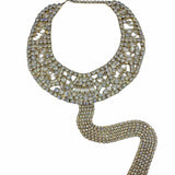 Massive 60s Rhinestone Collar with Cascading Rows of Rhinestones FRONT 1 of 4