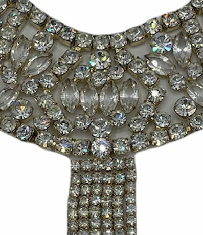 Massive 60s Rhinestone Collar with Cascading Rows of Rhinestones DETAIL 4 of  4