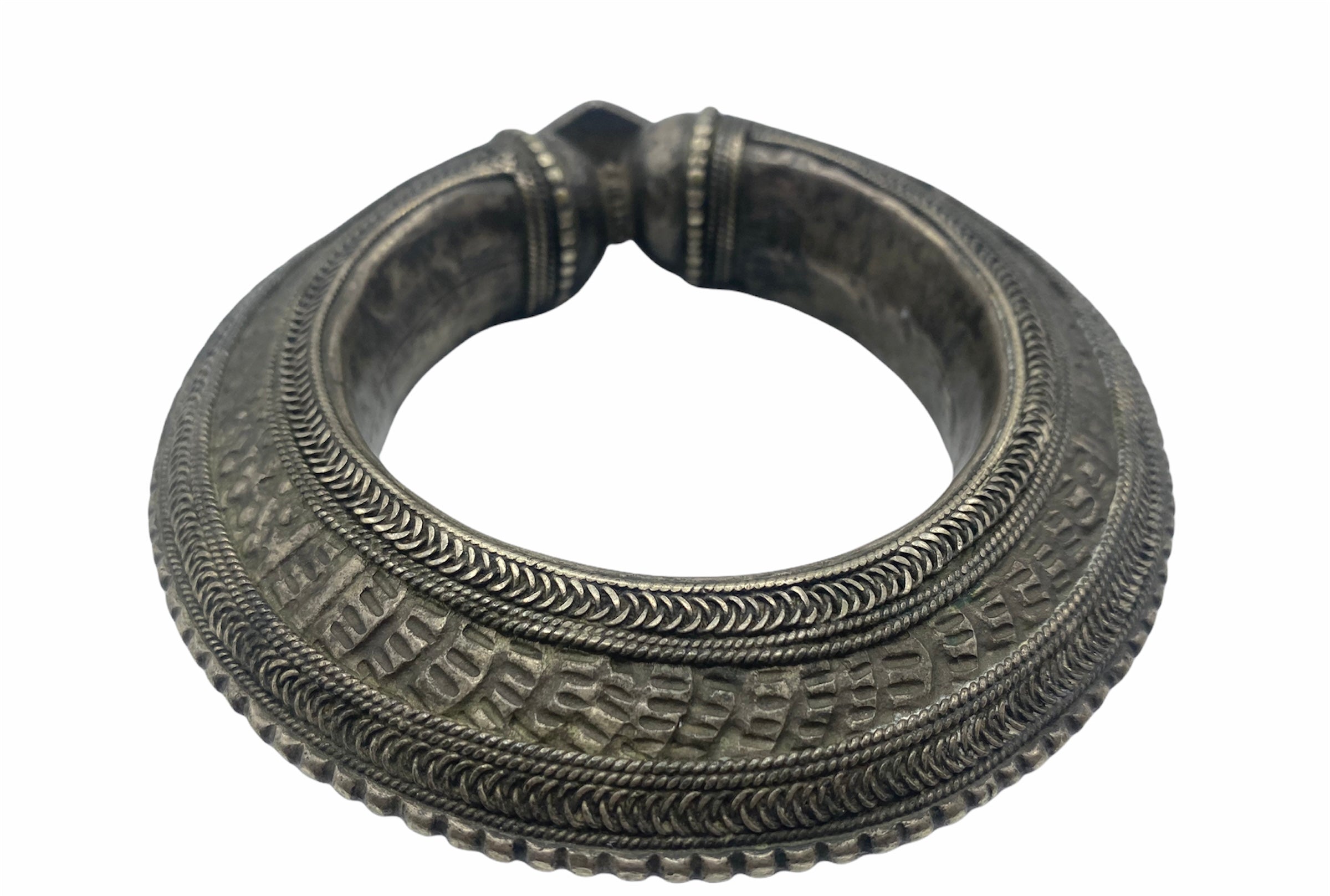 Yemeni Alloy Repousse Cuff Bracelet BACK 2 of 5