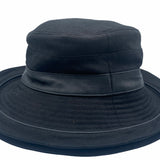 Hermes 2000s Black Linen Bucket Hat with Leather Band Side 1 of 3