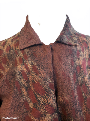  Iconic Halston 70s Brown Print Twill Wrap Dress DETAIL 3 of 5  