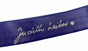1980s Judith Leiber Purple Lizard Belt w/Amethyst & Rose Quartz, signature