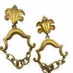 Karl Lagerfeld 90s Whimsical Baroque Style XL Earrings BACK1  2 of 3