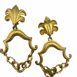 Karl Lagerfeld 90s Whimsical Baroque Style XL Earrings BACK1  2 of 3