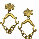 Karl Lagerfeld 90s Whimsical Baroque Style XL Earrings FRONT 1 of 3