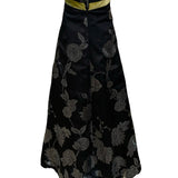 Martin Grant Black Strapless Gown with Chartreuse Sash BACK 3 of 5