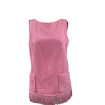 Deweese 60s Pink Fringed Swimsuit Ensemble COVER UP 4 of 11