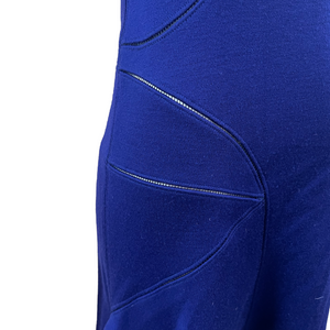 Azzedine Alaia 90s Electric Blue Body Con  Mini Dress SEAM DETAIL 5 of 6