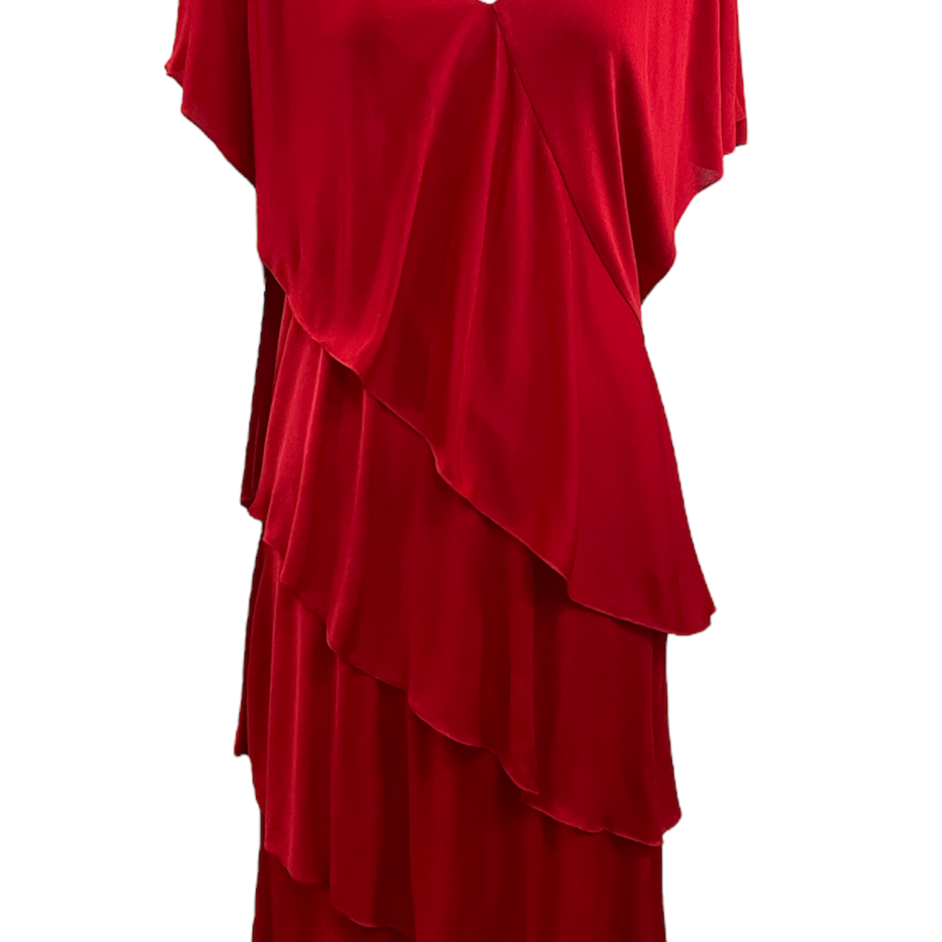 Holly's Harp 70s Red Jersey Petal Dress FRONT 1 of 5