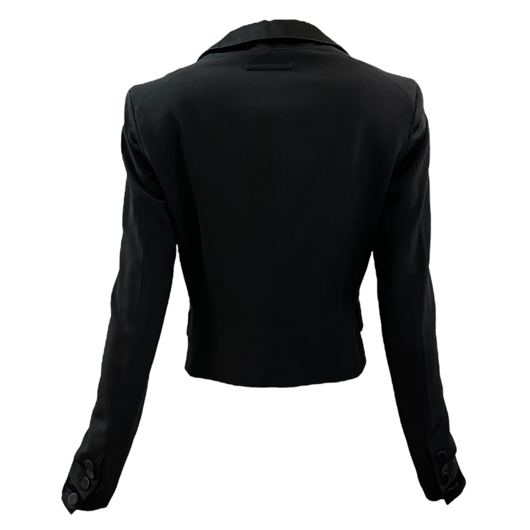 Gaultier Y2K Black Cropped Shawl Collared Tuxedo Jacket BACK 3 of 6