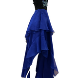   J Mendel Contemporary Blue Organza Strapless Gown with Sequin Top SIDE 2 of 6