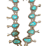 Morenci Mines  Mid 20th Century Turquoise Squash Blossom Necklace FRONT 1 of 4