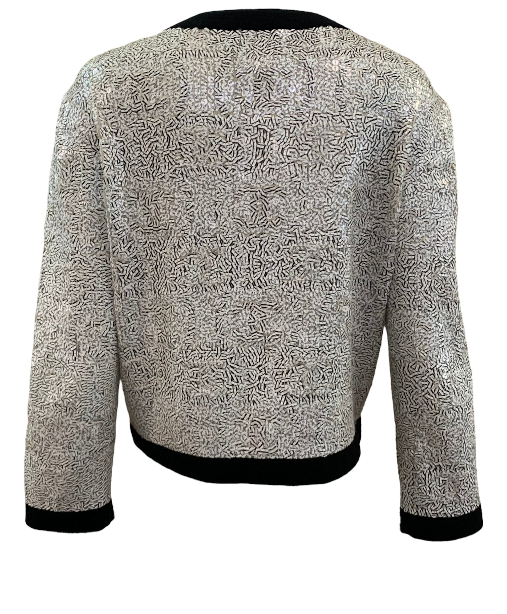 Chanel Contemporary Cashmere Wordy Sequin Cardigan BACK 3 of 5