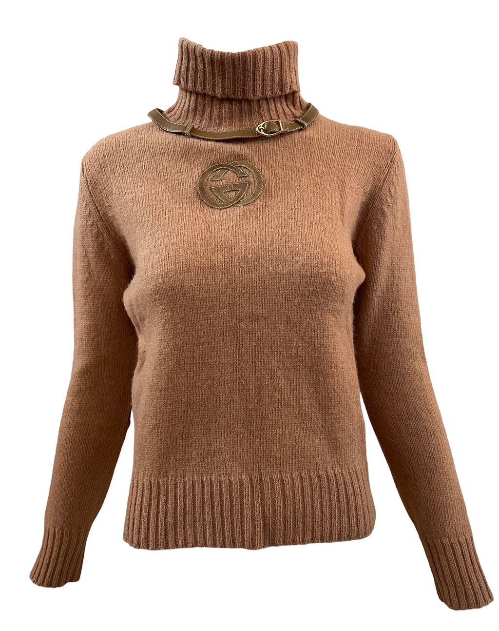  Gucci 70s Caramel Colored Wool Turtleneck Sweater FRONT 1 of 5