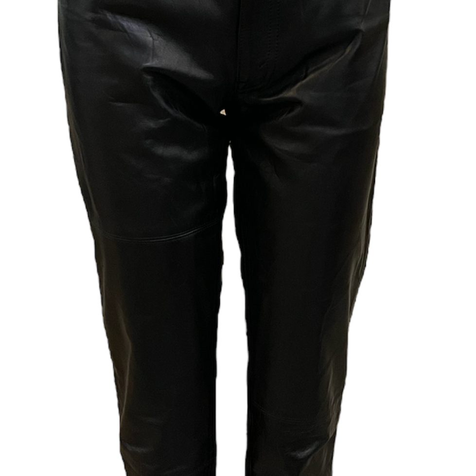 Comme des Garçons  Black Leathers Capri Pants FRONT 1  of 4