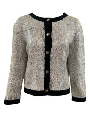 Chanel Contemporary Cashmere Wordy Sequin Cardigan FRONT 1 of 5