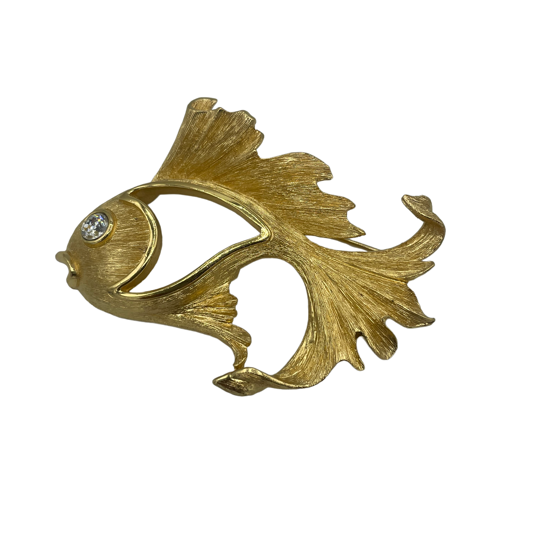  Christian Dior 80s Whimsical Goldfish Brooch FRONT 1 of 3