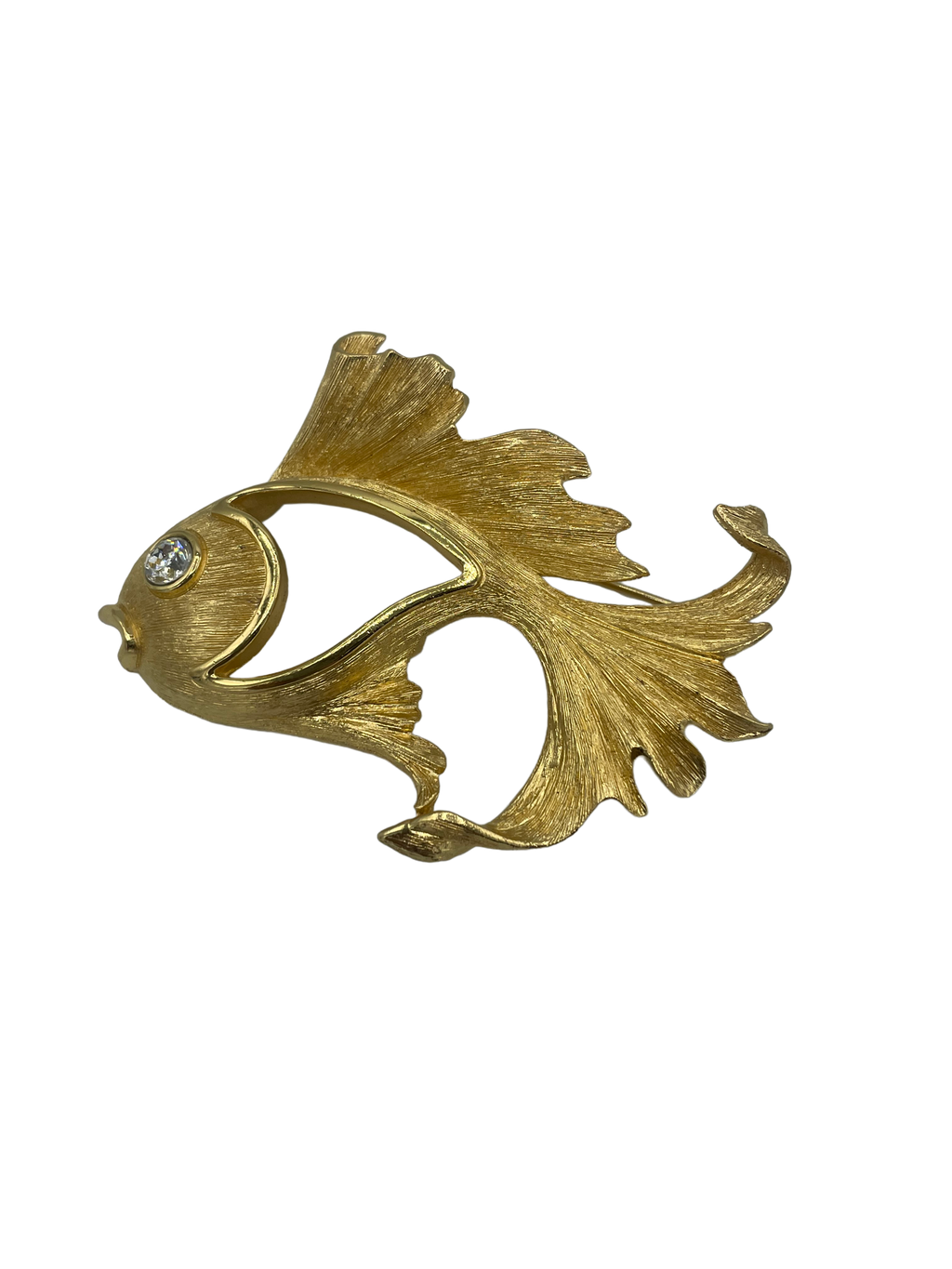  Christian Dior 80s Whimsical Goldfish Brooch FRONT 1 of 3