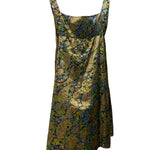 Saks Fifth Avenue 60s Psychedelic  Gold Lame Paisley Mini Dress BACK 3 of 6