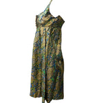 Saks Fifth Avenue 60s Psychedelic  Gold Lame Paisley Mini Dress SIDE 2 of 6