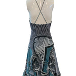 Diane Freis Print Chiffon Party Dress with Matching Stole. BACK 3 of 7