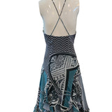 Diane Freis Print Chiffon Party Dress with Matching Stole. BACK 3 of 7