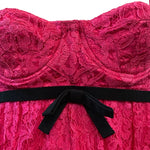 Dolce and Gabbana  Y2K  Hot Pink Lace Baby Doll Mini DETAIL TOP 4 of 6