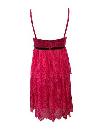 Dolce and Gabbana  Y2K  Hot Pink Lace Baby Doll Mini BACK 3 of 6 