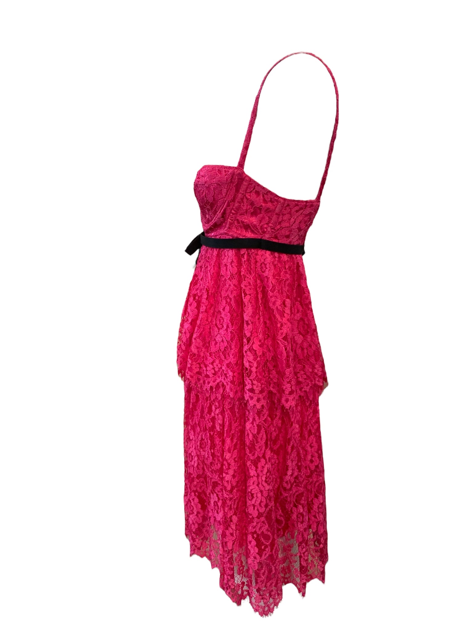 Dolce and Gabbana  Y2K  Hot Pink Lace Baby Doll Mini SIDE 2 of 6