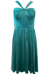 John Galliano for Dior Aqua Silk Jersey Cocktail Dress FRONT 1 of 6