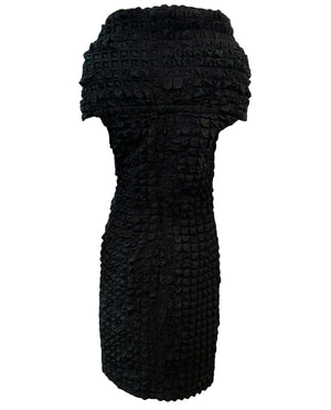 Diane Pernet 80s Black Cowl Neck Avant Garde Dress BACK 3 of 5