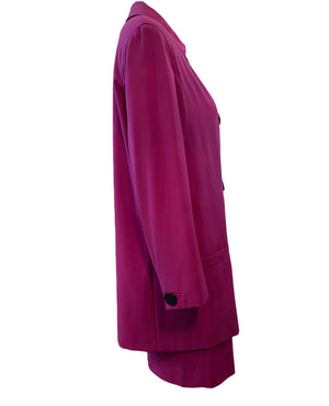 Versace 90s Purple Ensemble of Oversized Jacket and Mini Skirt SIDE 2 of 6