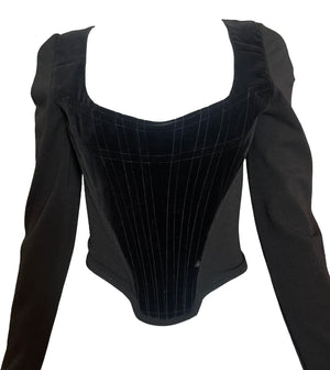 Vivienne Westwood Black Jersey Long Sleeve Corset Top